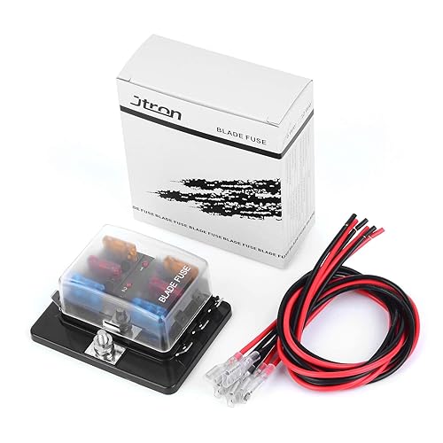 Miniatura 7 de Jtron DC 12  32 V Blade Fuse Box Holder con kit de luz de advertencia LED para bloque de fusibles marino automático, fusibles incluidos cable de