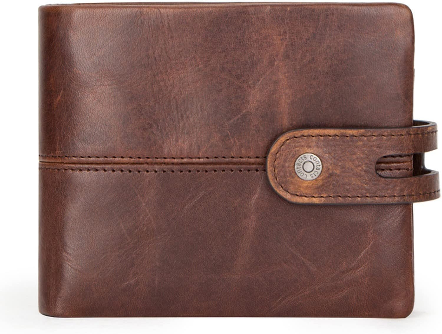 Men's Wallet Retro Leather Wallet Storage Package RFID Anti -Theft Brush for Storage Money Credit Card ID Card Postcard Coin