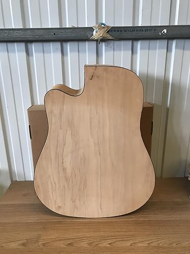 Miniatura 5 de FLFL Guitarra acústica de madera maciza en forma de D, hecha a mano, para personalizar 41 pulgadas, kit de guitarra sin terminar