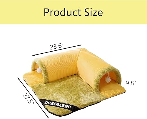 Miniatura 14 de Cama túnel de conejo con alfombrilla de felpa extraíble, escondite suave y tubo de juego para conejitos, conejillos de indias, chinchillas, gatos