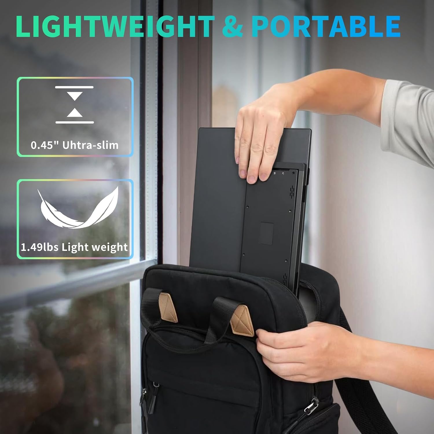 Portable Touchscreen Monitor, 14 Inch, 1080P IPS Display, Zero Frame, USB-C and HDMI, for Laptop, PC, Mac, PS, Xbox, Nintendo Switch