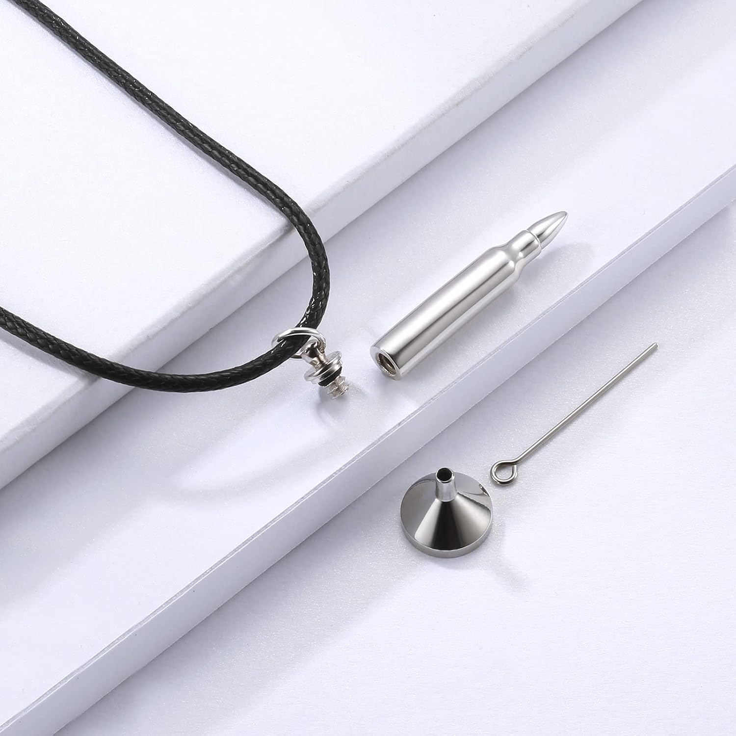 Men Cremation Necklace for Ashes - 925 Sterling Silver Cross Celtic Knot Wing Skull Keepsake Urn Pendant Ash Holder Jewelry Memorial Gift Unisex - Image 4