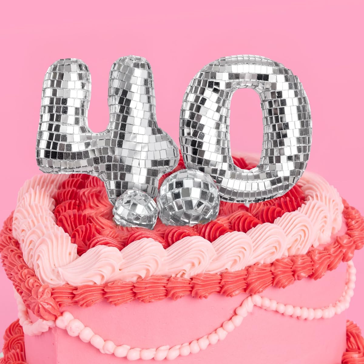 xo, Fetti 40th Birthday Disco Cake Topper - 6 pcs | Groovy Bday Party, Forty Supplies, Cute Boogie Decorations, 40 Dancing Queen