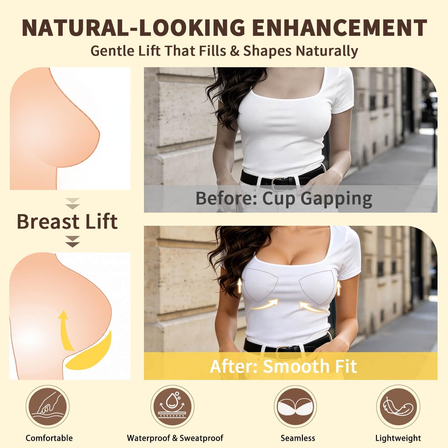 Adamotto Large Size Double Sided Sticky Bra Inserts for Large Breast image 2
