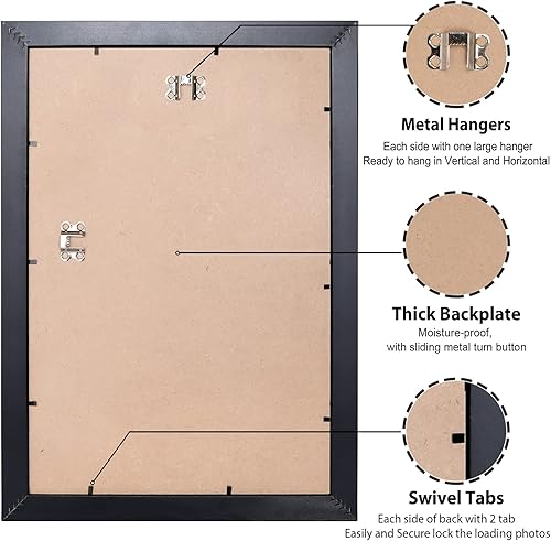 Miniatura 7 de LaVie Home Marco para póster de 20 x 28 pulgadas, color negro, para exhibir imágenes de 18 x 24 pulgadas con paspartú o de 20 x 28 pulgadas sin