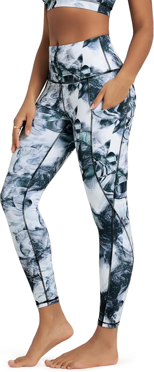 ODODOS Leggings de yoga de cintura alta con bolsillos, control de barriga, no transparentes, para entrenamiento, atletismo, correr, yoga