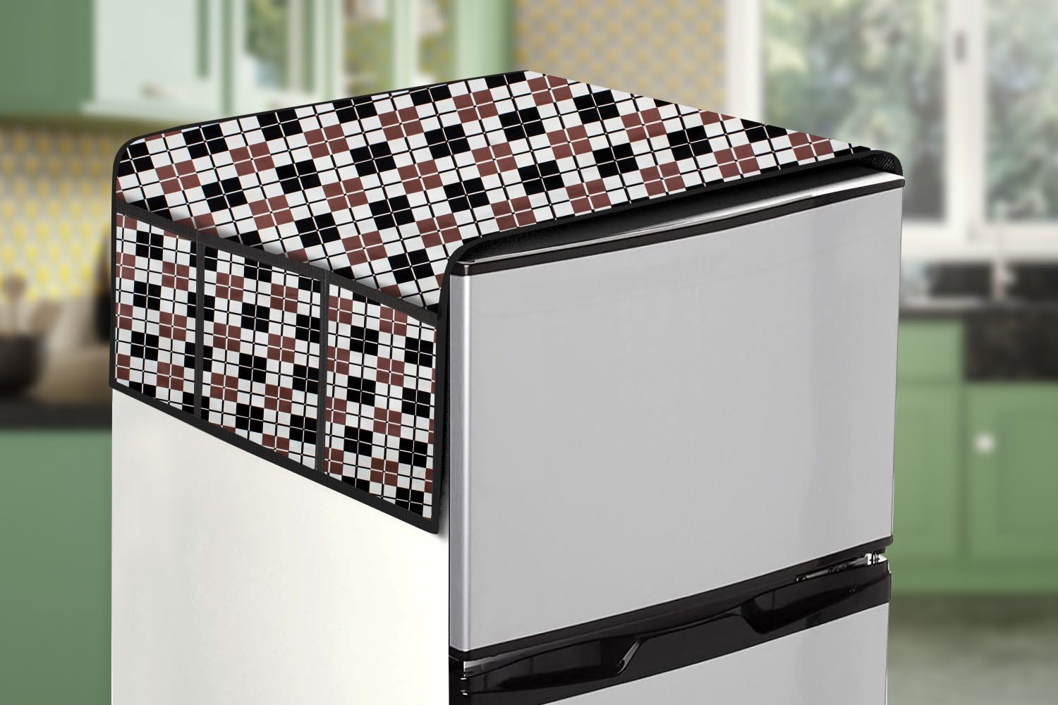 Stylista Refridgerator top Cover Suitable for LG GL-I292RPZX, 242 Liter Fridge, Dimension (WXD) 65x111 CM, Checkered Pattern Grey (B0C93VRLJZ) Amazon Price History, Amazon Price Tracker