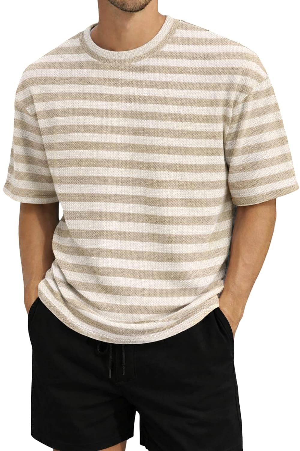 PLANETZ Men’s Striped Cotton T-Shirt – Soft Breathable Casual Crew Neck Tee | Lightweight Summer Wear, Regular Fit Everyda... - Review, Price and Buying Guide