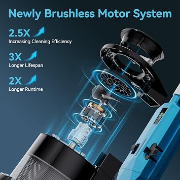 Cordless Pool Vacuum with Telescopic Pole, Powerful 30 GPM Suction, Advanced Dual Filtration, Replaceable Battery, 1H Runtime, Handheld Pool Cleaner for Above Ground and Inground Pools, Blue
