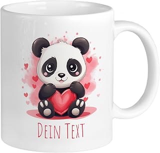 GRAZDesign Taza de café con diseño de oso panda en color rosa, cerámica, 330 ml