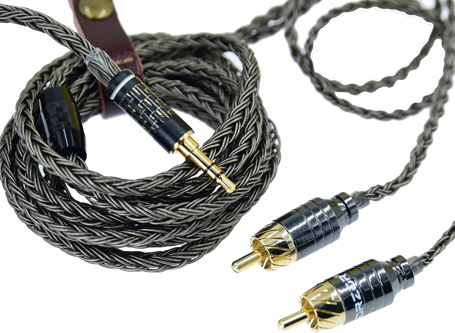 Mini Jack aux HiFi 3.5mm to 2rca Cable Dual high end Silver-Plated PC Mobilephone Amplifier Interconnect 3.5 Jack to RCA Cable (13ft)