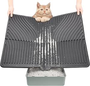 UPSKY Large Cat Litter Mat 31" x 24" Waterproof and Washable, Soft on Paws