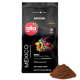 gila cafe Ground Coffee, Mexican Arabica Medium Roast Coffee Ground, 32 oz