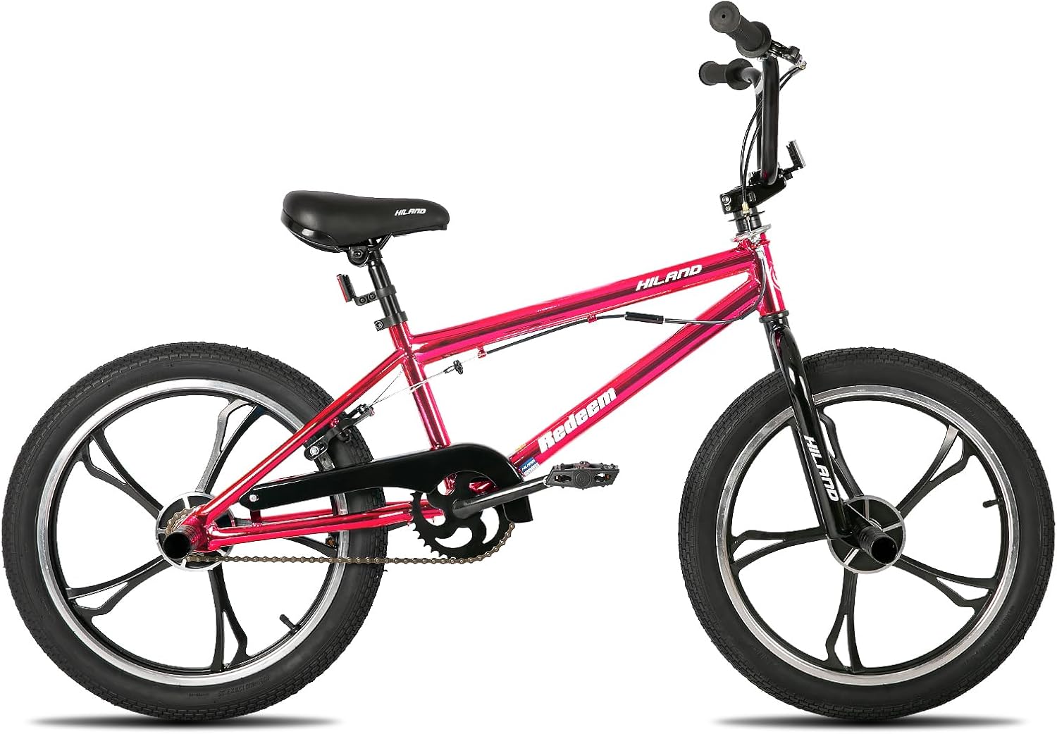 Hiland 20 Inch 3 5 Spoke Kids BMX Bike for Boys Girls Ages 5-12, 360 Degree Rotor Freestyle, 4 Pegs Single Speed Kid’s BMX Bicycle, Multiple Colors