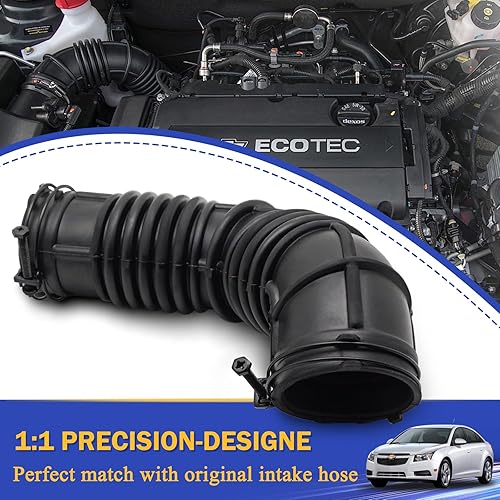 Miniatura 5 de Tubo de manguera de admisión para filtro de aire con abrazaderas para Chevy Cruze LS 2011-2016, Cruze LT 2011-2015, Cruze Base 2011-2012 1.8L