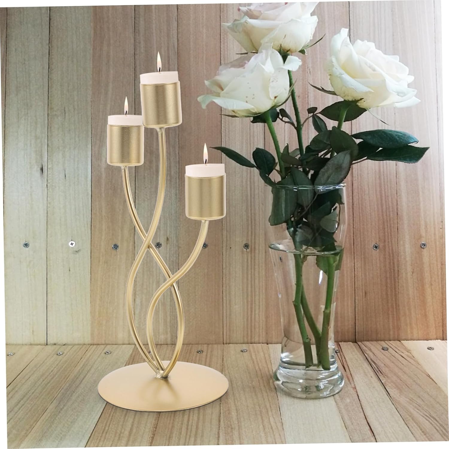 Metal Candle Holder Candelabra Arms Vintage Iron Design for Romantic Home Decor for Weddings Dining Tables and Christmas Parties