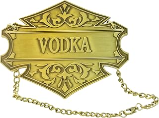 Wine Decanter Tags for Whiskey – Vintage Decanter Labels on a Chain for Alcohol - Liquor Bottle Label Liquor Tag for Vodka, Rum, Scotch, Bourbon Brandy Tequila Gin (Vodka)