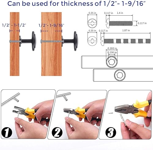 Miniatura 4 de Ravinte - Pomo de zinc para puertas, alacenas y cajones de cocina, gabinetes, tocadores, de 1-1/4 de pulgada, color negro mate, paquete de 30