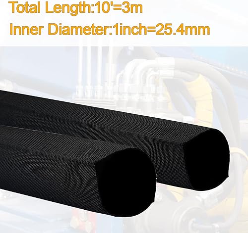 Miniatura 3 de Funda protectora de nailon para manguera, cubierta de cable, manguera hidráulica de antorcha Tig, diámetro interior de 1 pulgada, 10 pies de