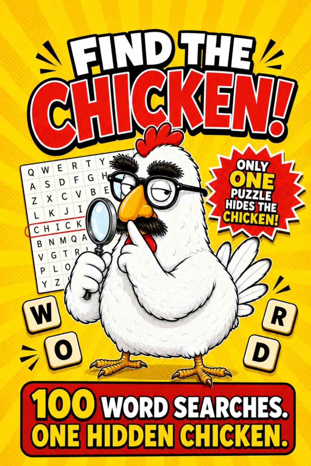 Find the Chicken!: 100 Word Searches. One Hidden Chicken