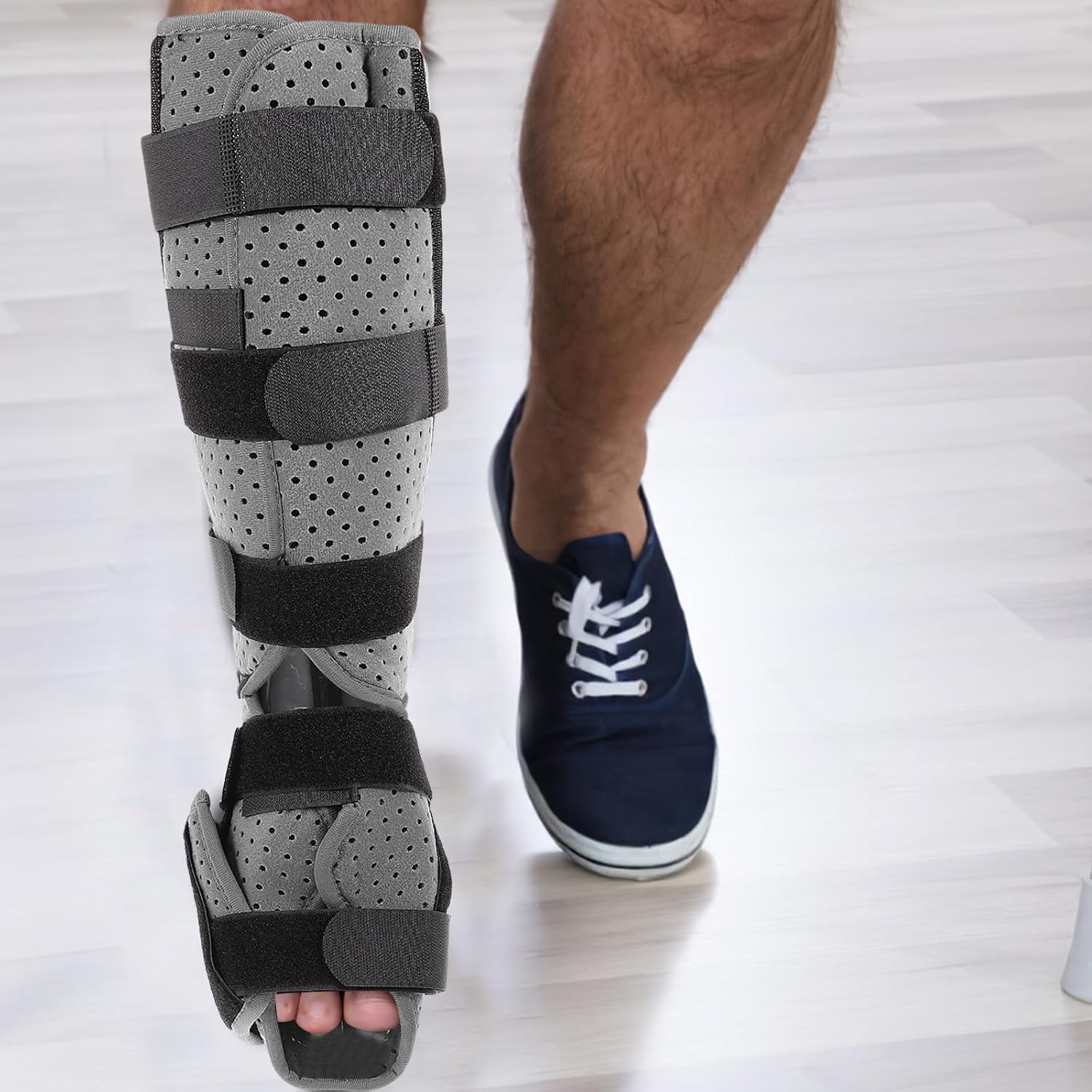 Adjustable Foot Stabilizer Boot Shoe Shape Design with Composite Cloth and Aluminum for Foot Stabilization and Comfortable Support for Walking and Sprained Ankle