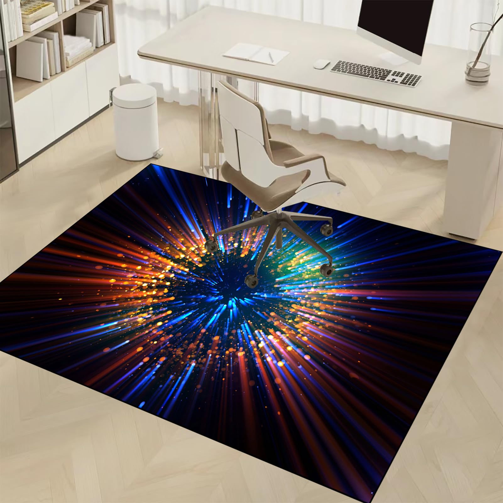 Mata pod fotel gamingowy na podłogę dywanową, krzesło biurkowe, mata ochronna na podłogę, mata podłogowa na dywan, ochraniacz podłogowy, 90 x 140 cm, dywan gamingowy na twardą podłogę