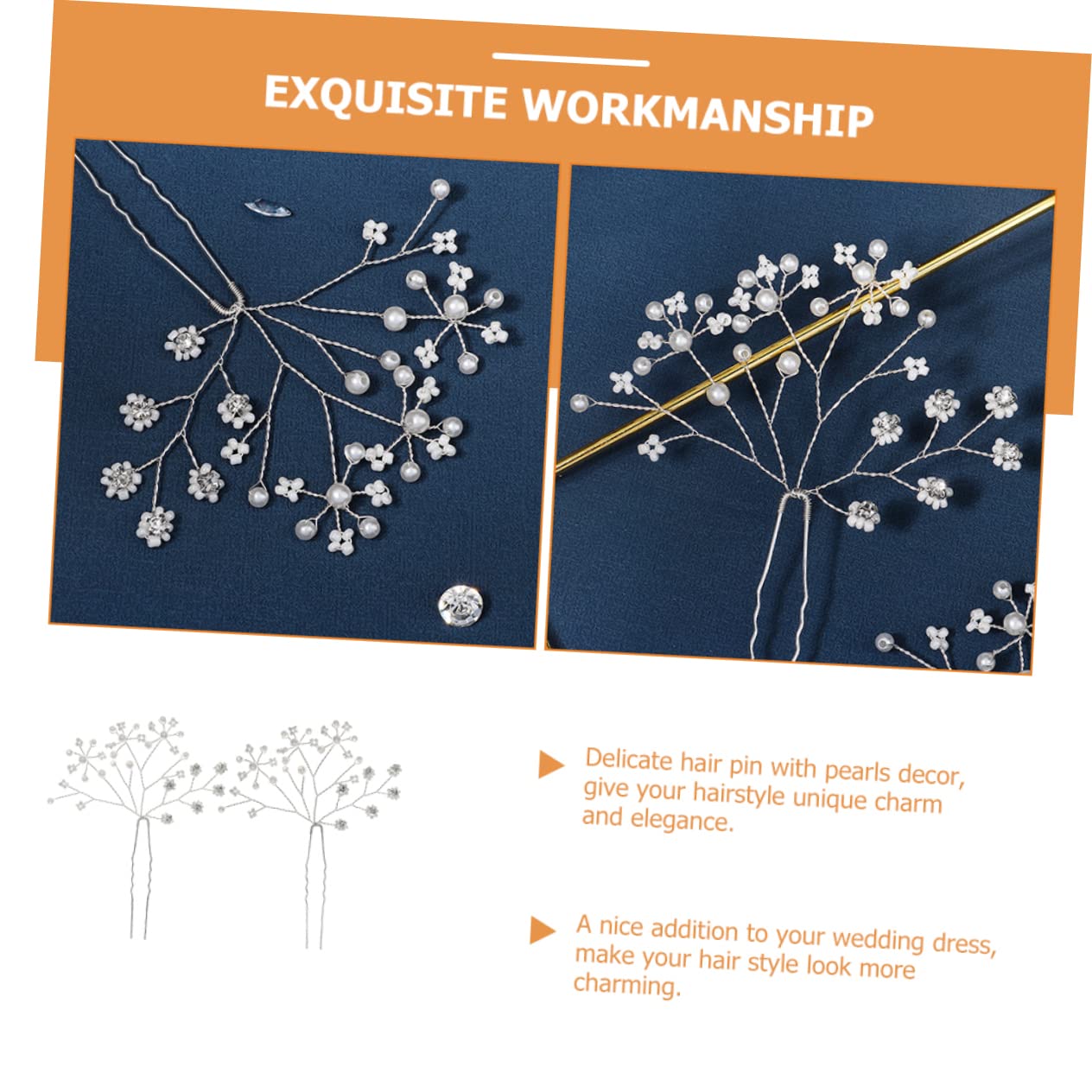 MAGICLULU 5 Sets Haarnadel Braut Haarstyling Für Hochzeit Eleganter Haarschmuck Für Frauen Abend Party Bankett 2 Stück * 5