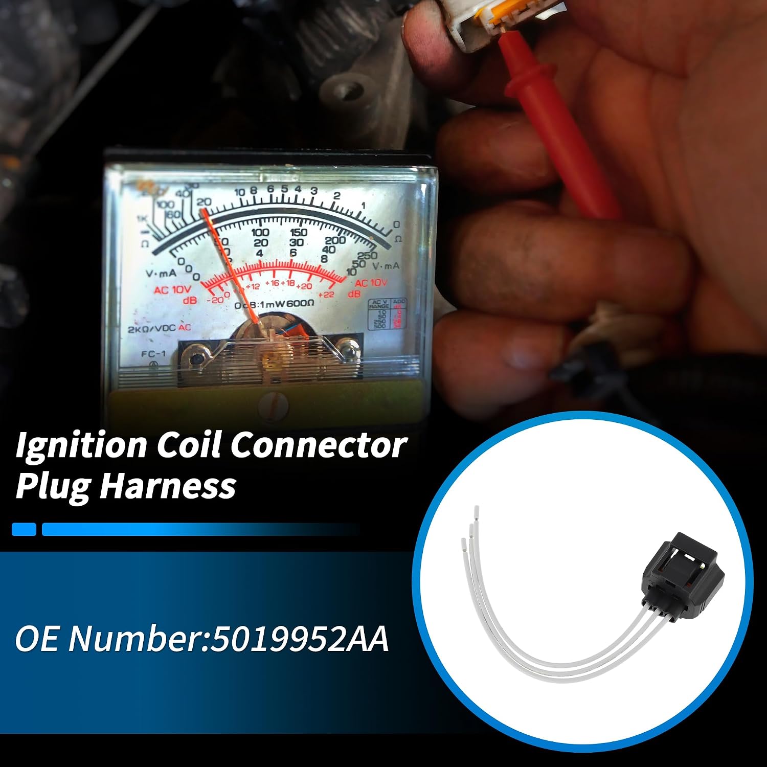 8 Pcs Ignition Coil Connector Plug Harness for RAM for JEEP Ignition Coilpack Female Connector Plug Harness Pigtail W/terminals for DODGE for CHRYSLER No.5019952AA