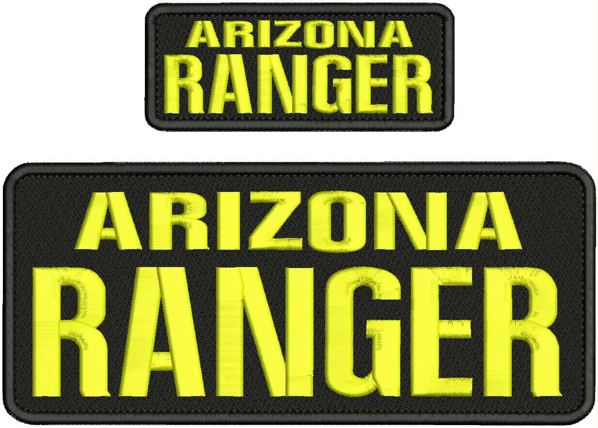 Special Patches for Velcro Patches for Uniform for Arizona Ranger Embroidery Patches 4x10 and 2x5 inches Hook ON Back Yellow Black Model-Q-X988-1837