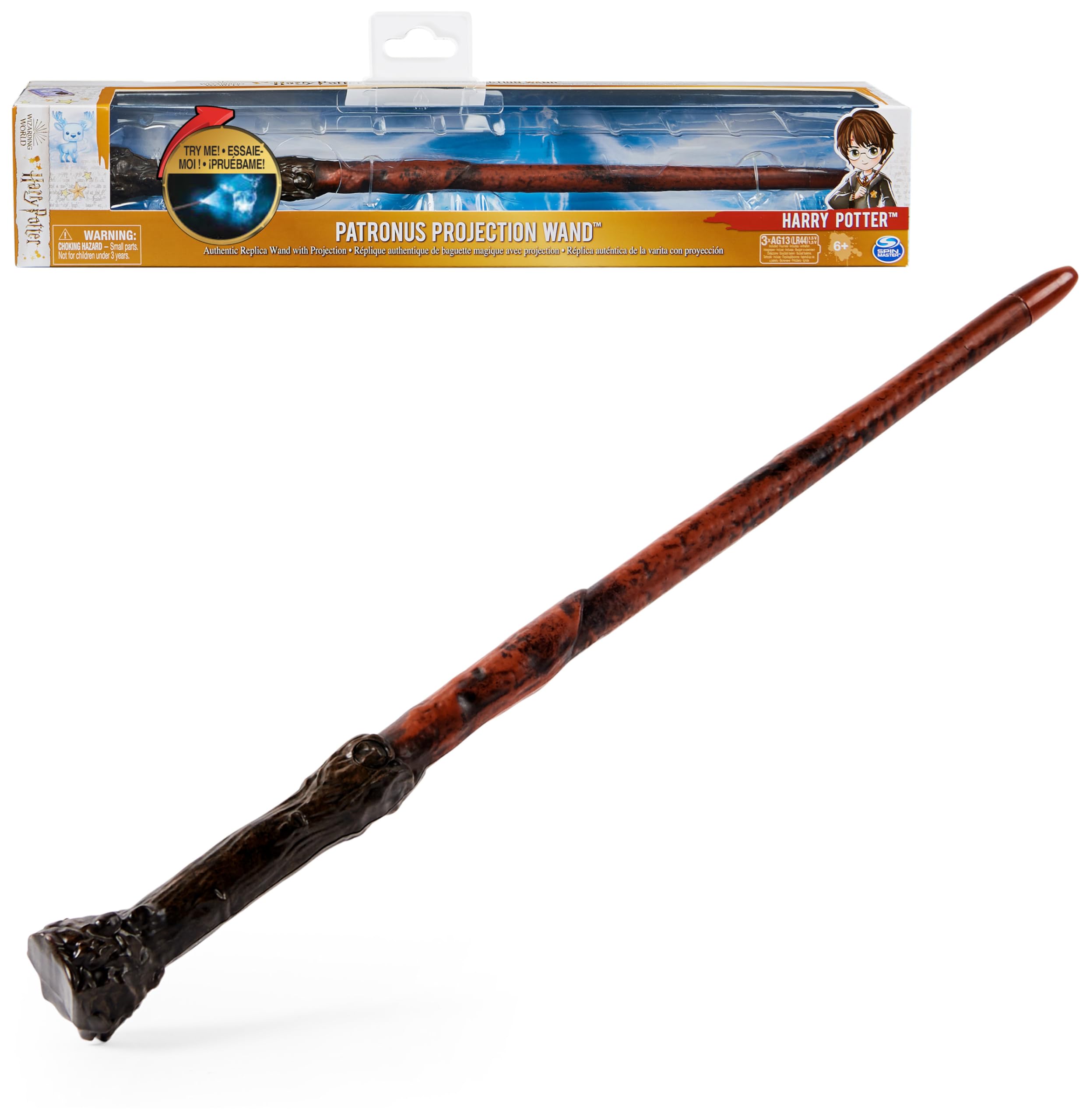 Leuchtzauberstab Harry Potter mit Patronus-Projektion (ca. 33 cm) – Offizieller Wizarding World Fanartikel