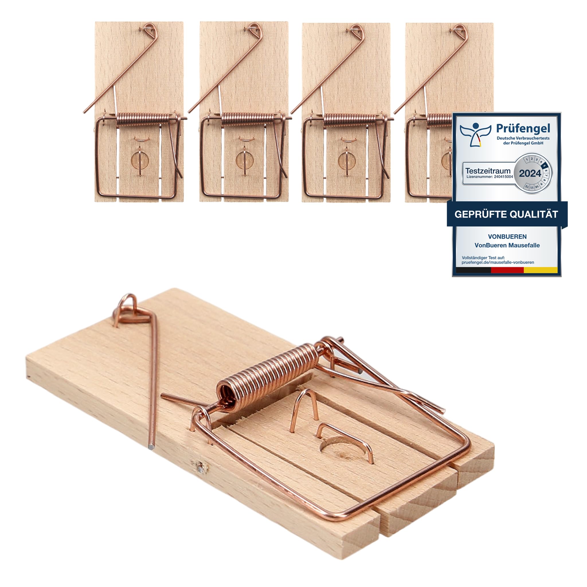5 x Mausefalle Schlagfalle VonBueren | plastikfrei | Mausefallen aus Holz | giftfreie Mäusefalle | Mouse Trap | Made in Germany