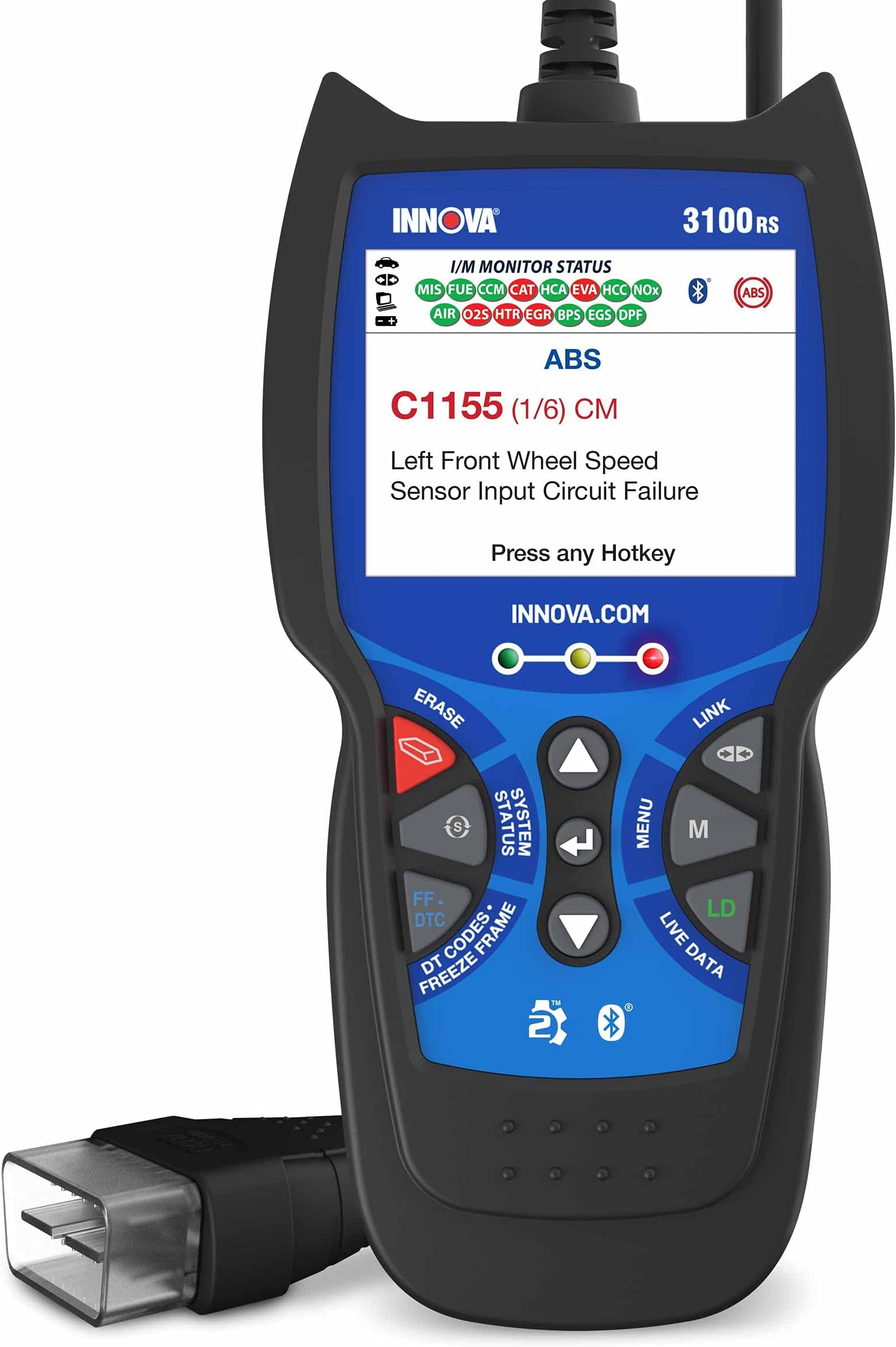 3100RS, OBD2 Scanner, ABS SRS Airbag Scan Tool with Airbag Light & Oil Light Reset, Stream Graph & Record Live Data, Get Suggested Repair & Parts on iPhone or Android
