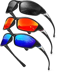 Óculos de sol esportivos masculinos, polarizados, masculinos: óculos de sol para homens, proteção UV para corrida, ciclismo, pesca