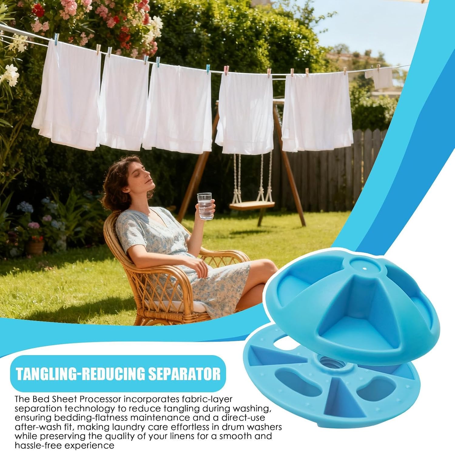 Laundry Bed Sheet Processor - Detachable Supplies For Blankets Sheets, Prevent Twisting Tangling During Washing, With Setup, Household And Hotel Laundry Tool, Duvet Cover Home Use