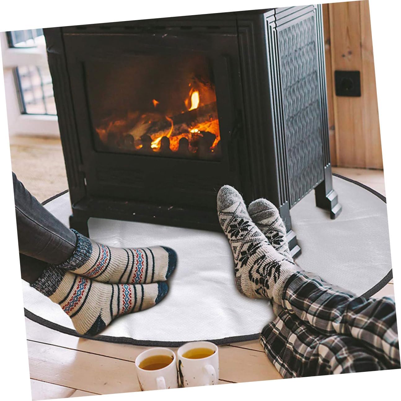 VILLCASE Heat Resistant Fire Pit Mat Outdoor Fireproof Pad for Camping BBQ Grass Protective Pad Oil-Resistant Patio Deck Protector (36" x 36")