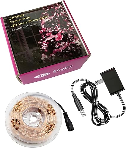 Miniatura 9 de Guirnalda de luces LED con cable de cobre de 33 pies, 100 luces LED con carrete, color verde
