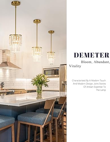 Miniatura 2 de Lámpara de araña pequeña, lámpara colgante de cristal dorado, 2 niveles de 6.5 pulgadas, mini luces colgantes modernas, candelabros vintage para