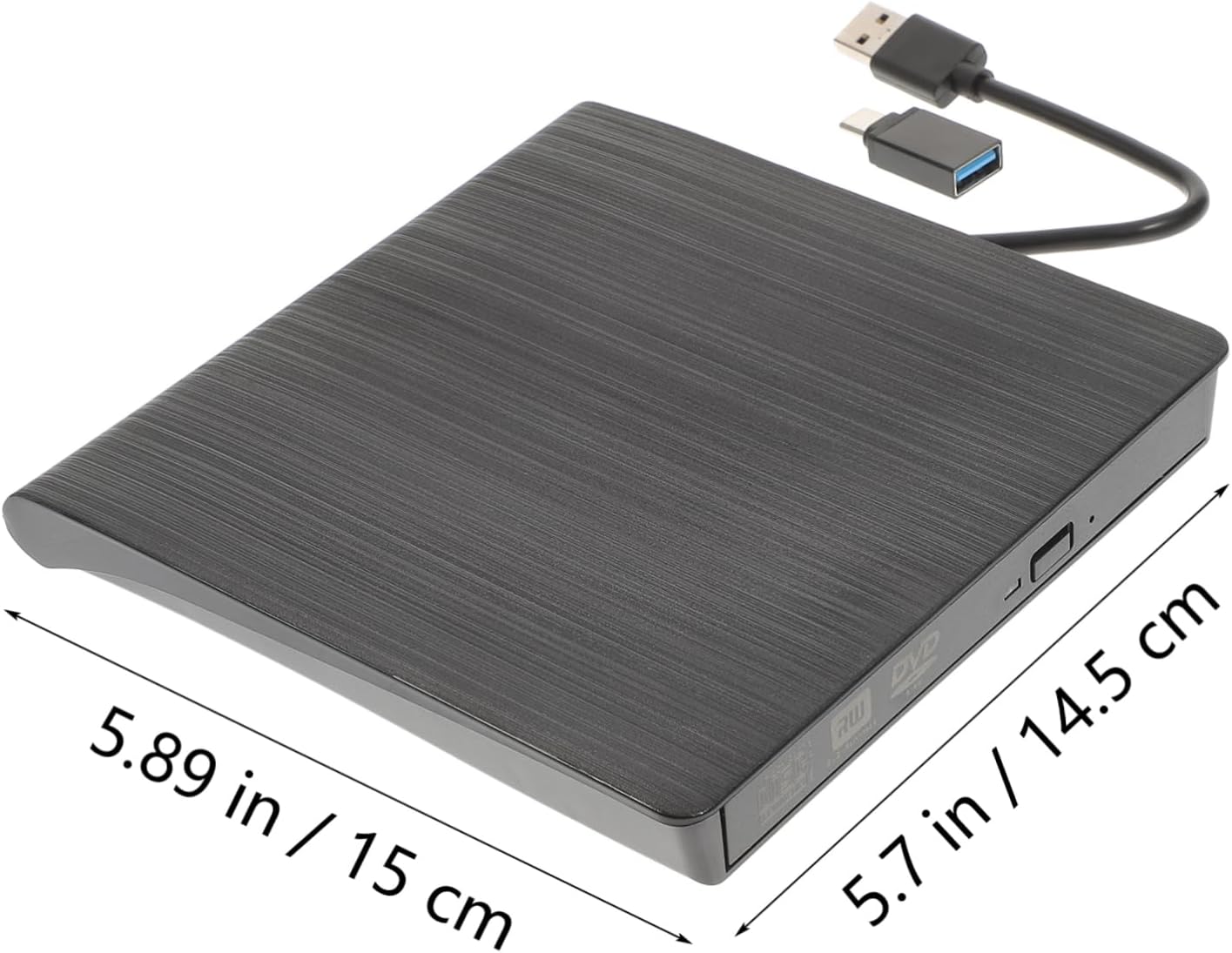 Angoily External Optical Drive Burner Portable Tray Load for Laptop and Desktop Black Compatible with