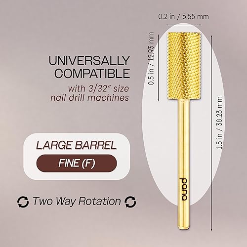 Vista 152 de USA PANA - Broca profesional de carburo de barril pequeño con parte superior plana, grano grueso 5X a grano extrafino, dorado, plateado, negro DLC