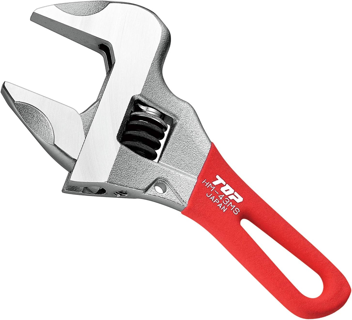 Top Industrial HM-43MSR Rattle-Free Monkey Wrench, Red, Short Work Wide, Mouth Opening: 0-1.7 inches (0-43 mm)
