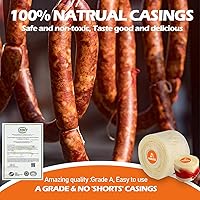Vista 3 de HAIKISS Carcasa de salchicha de secado comestible, tripas naturales para salchichas caseras sabrosas, salchichas de desayuno, salchichas italianas