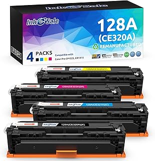 INK E-SALE Remanufactured Toner Cartridge Replacement for HP 128A CE320A CE321A CE322A CE323A Canon 116 Black Cyan Magenta Yellow Toner Set for HP LaserJet CP1525n CP1525nw CM1415fn CM1415fnw Printer