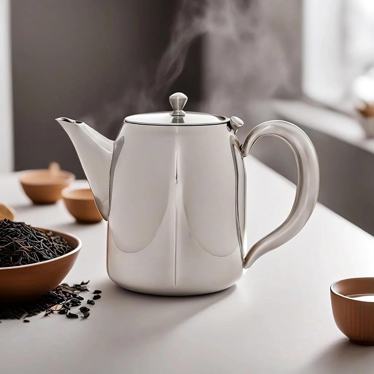 Sabichi Concierge Stainless Steel Teapot - 720ml - Dishwasher Safe - Mirror Polished - Silver Tableware - Coffe/Tea - Safe and User Friendly - Easy to Pour