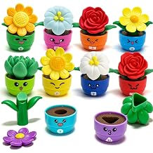 Montessori Toys for 18 + Month Old, Flower Garden Sorting & Stacking Toys | 10 Potted Plants Color Shape Matching Game, Preschool Learning Activities for Early Development, Christmas Birthday Gifts