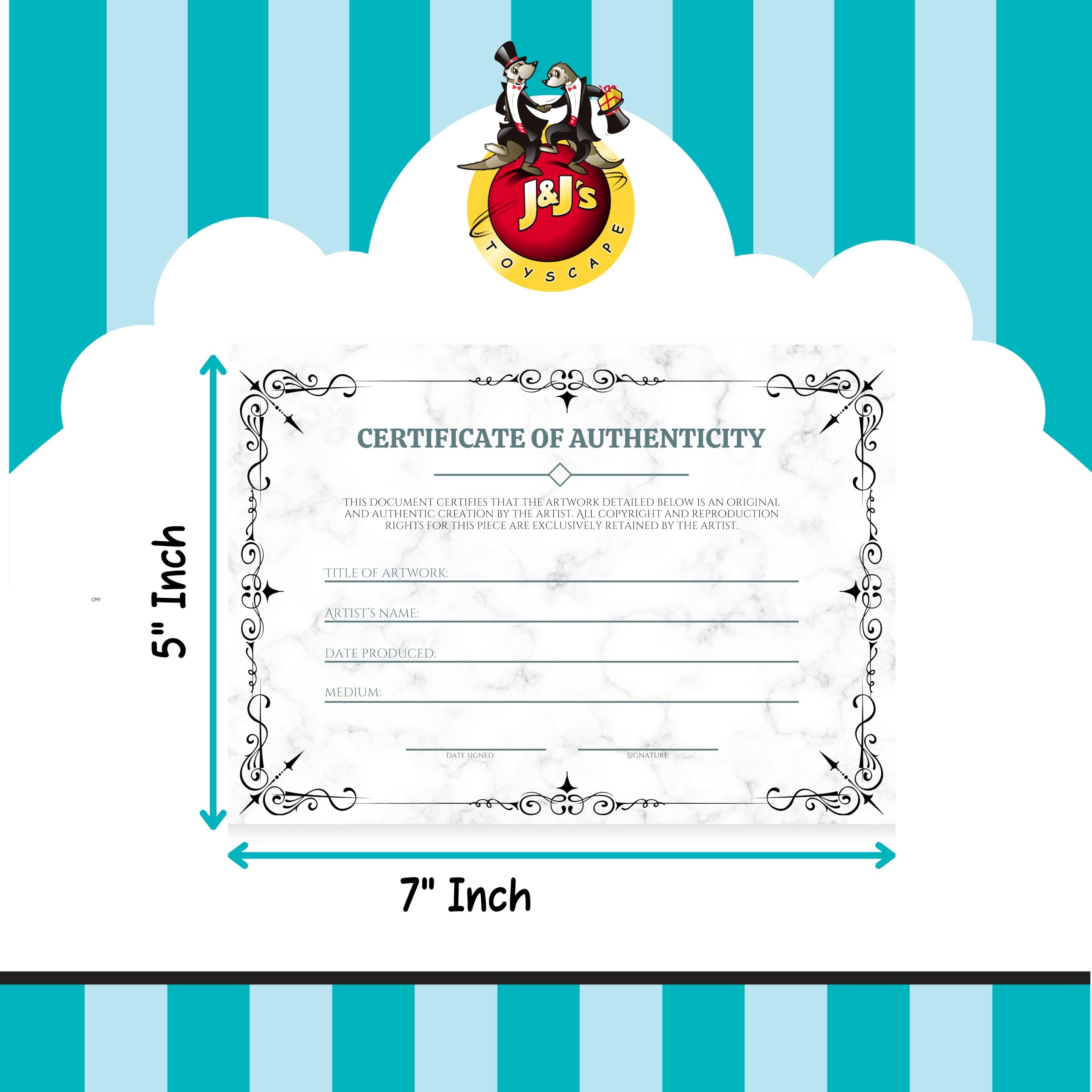 Mini Certificate of Authenticity, 5 x 7 Inch Premium Certificates