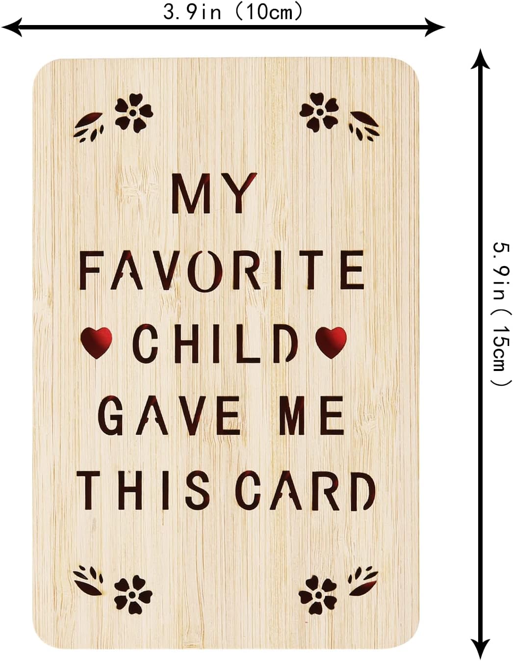 Thank You Gift Card for Mom or Dad from Kids,Wooden Greeting Cards From Daughter or Son,Wooden Greeting Card for Parents