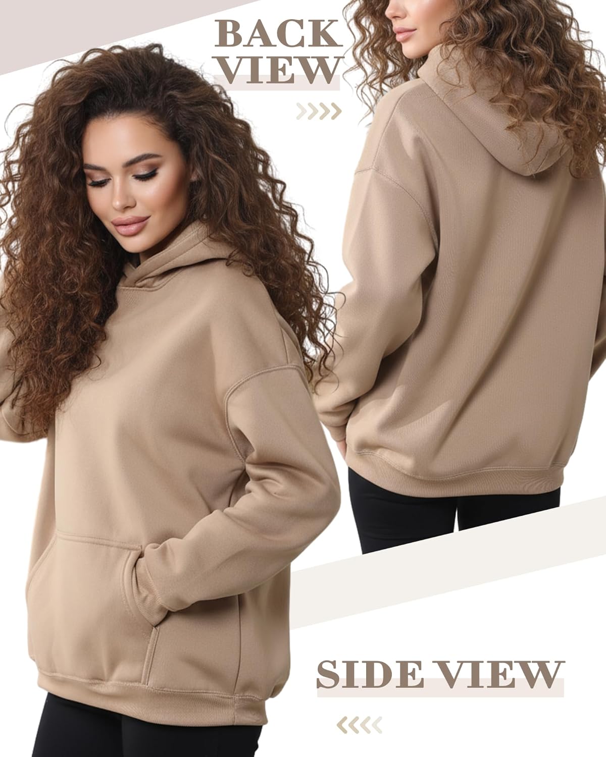 3 Pack Women's Oversized Hoodies Lightweight Fleece Sweatshirts Long Sleeve Sweaters with Pocket Pullovers Top - Image 5