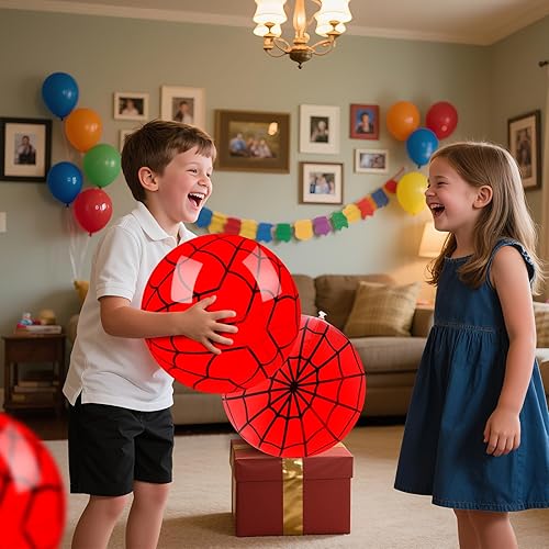 Miniatura 3 de Paquete de 3 bolas de playa de 16 pulgadas, bolas de playa temáticas de telaraña para niños, para piscina de verano y playa, regalos de juegos de