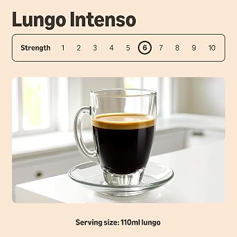 by Amazon Lungo Intenso Nespresso Compatible Plastic Coffee Caplused, Medium Roast, 100 Count (2 Packs of 50), Rainforest Alliance Certified