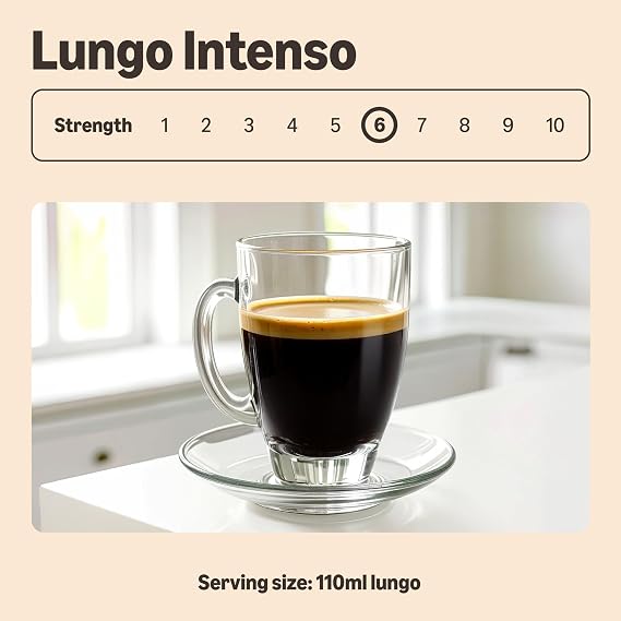 by Amazon Lungo Intenso Nespresso Compatible Plastic Coffee Caplused, Medium Roast, 100 Count (2 Packs of 50), Rainforest Alliance Certified